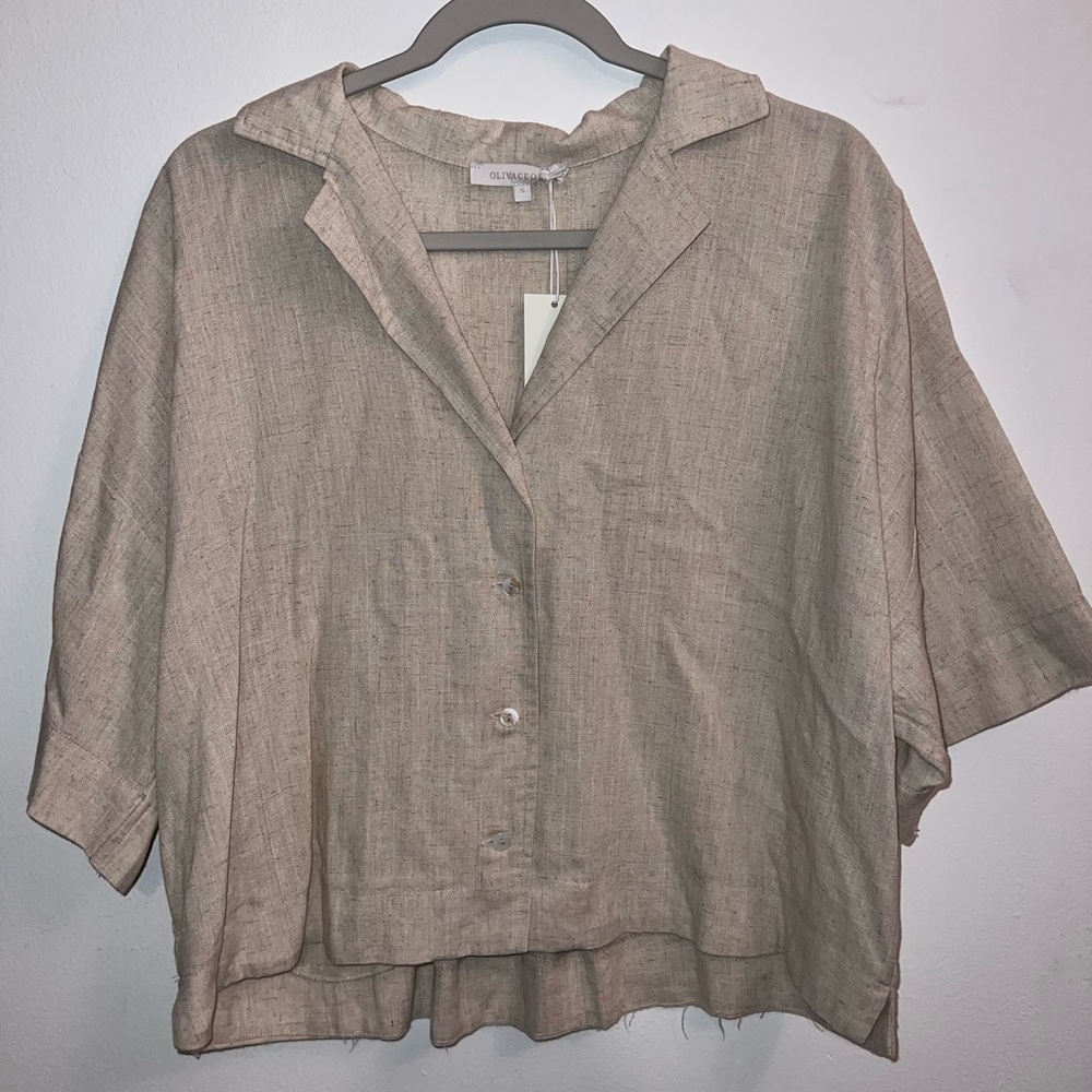 Olivaceous Tan Short Sleeve Top